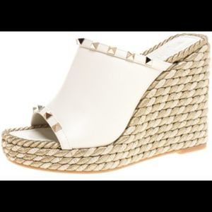 Valentino Rockstud Braided Wedge